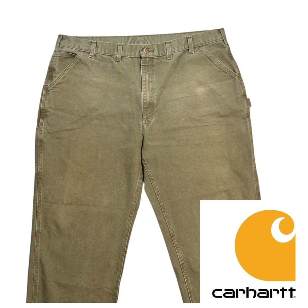 Carhartt Loose Fit‎ Duck Pants Mens 44x30 B11 MOS Triple Stitched Leather Tag